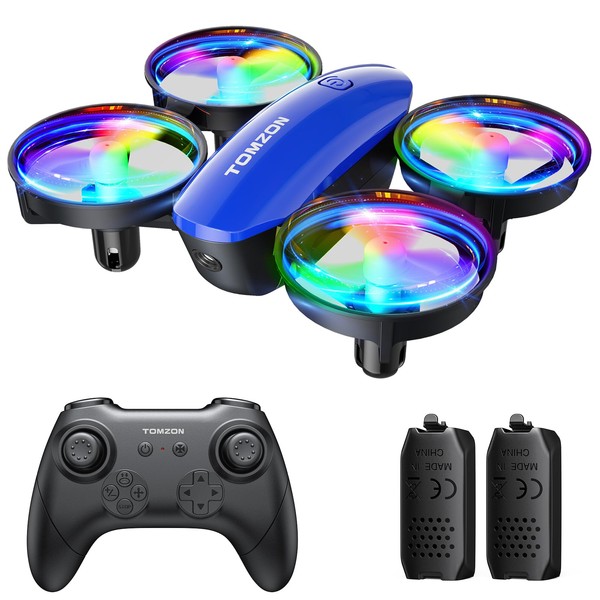 TOMZON A23 Mini Drone for Kids and Beginners, RC Toy Drone with Throw to Go, Easy to Learn, Auto-rotation, 3D Flips, Circle Fly, Headless Mode, 2 Batteries, Gift for Boys and Girls, Blue