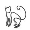FixtureDisplays 4.7X4.8X0.4" Metal Cat Art Small Tabletop Wall Hanging Mount