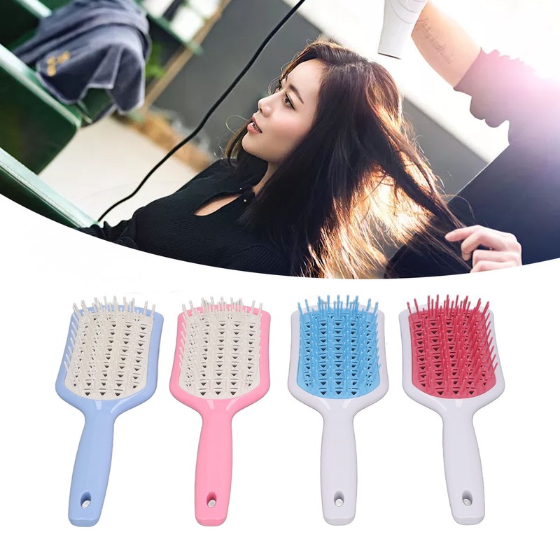 4pcs Hair Detangling Brush Hollow Out Curved Vented Hair Styling