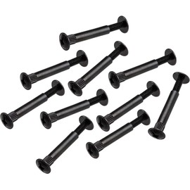 Gedotec 100 x Furniture Screws Black M4 | 32-42 mm Wood Thickness - Sleeve Screws | Connecting Screw Steel | Cabinet Connector Phillips PZ2 and Flat Blade | Furniture Connector Screws