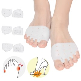 TASZOOS Toe Separators & Metatarsal Pads for Women & Men – 6 Pcs Gel Toe Spacers for Pain Relief, Morton’s Neuroma, Blisters, Soft Breathable Ball of Foot Cushions for Walking, Standing, Running