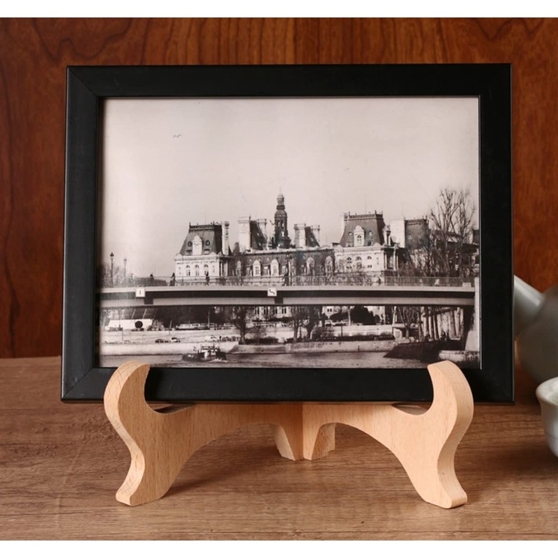 Set of 2 Wooden Plate Stand Display Stand Picture Frame
