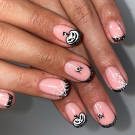 Jremg Flowers Press on Nails Medium Square Fake Nails Camellia Floral Coffin False Nails Glossy Pink Glue on Nails Ballerina Bling Glitter White Flower Artificial Acrylic Nails for Women Girls 24Pcs