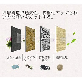 Sweetimes No.176 (24) Linen Charcoal Deodorizing Insoles, Washable, Shoe Insoles, Set of 5 Pairs