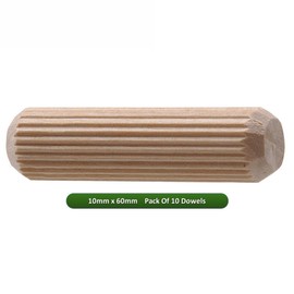 Fort Fasteners Wooden Dowel 10mm x 60mm Pack of 10