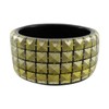 Zeckos Goldtone 80s Rock Pyramid Studded Lucite Bangle Bracelet 1.5