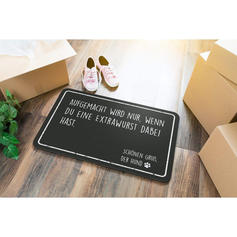 Tassenbrennerei Doormat with German Text "Aufgemacht Wird nur wenn du