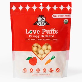 Lord Jameson Crispy Orchard | Light & Crunchy Love Puffs Collection | Organic Dog Treats, Apple & Carrot Recipe, Gluten-Free, Preservative-Free, USDA Certified Organic. Made in USA