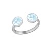 Tuscany Silver Light Blue Checker Torque Ring - Size L