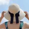 Women Foldable Bowknot Hat Wide Brim Straw Hat Floppy Summer