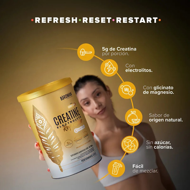 Birdman Creatina Refresher Con Electrolitos 500g Lima Limón