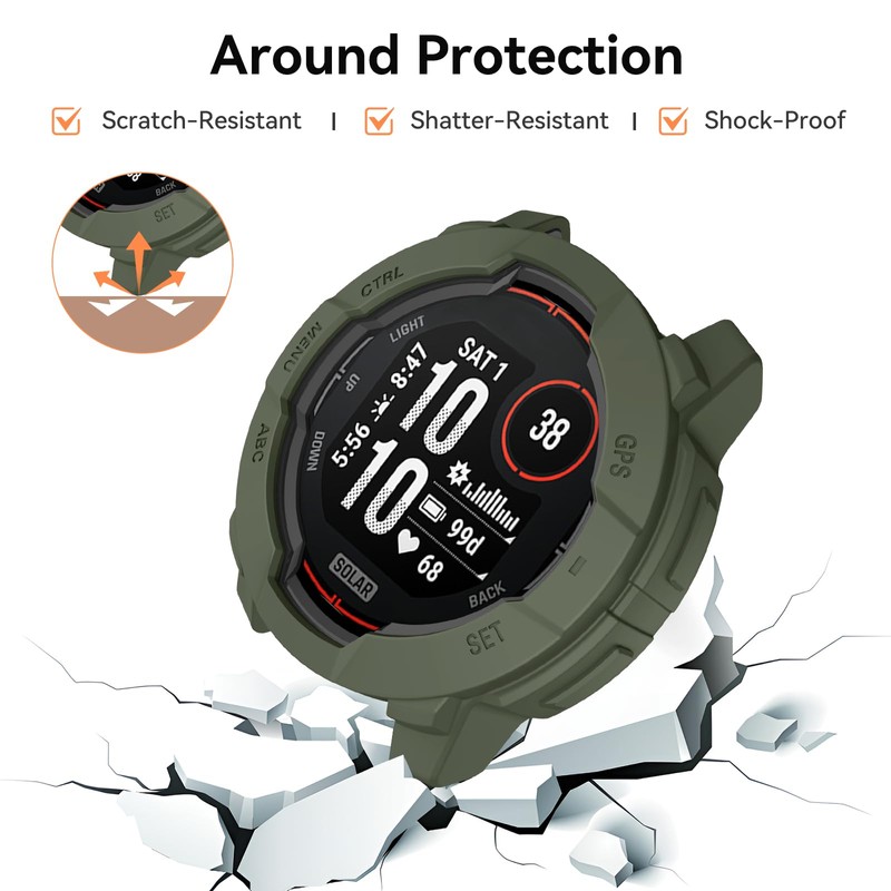 OVERSTEP Rugged TPU Case Cover Compatible with Instinct 3 45mm,