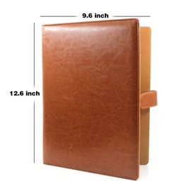 A4 Clipboard Folder in Leather Look, Folder A4 Clipboard A4 with Lid, Writing Folder with Magnetic Closure, Conference Register with 4 Compartments and Clip, Ideal as a Notebook and Organiser (Brown)