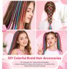 6PCS Colored Hair Extensions for Kids, Gradient Rainbow Braid Ponytail