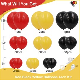 Red Yellow Black Balloons Garland Arch Kit, Mouse Party Decorations with 154pcs 18/10/5Inch Latex Balloons for Baby Shower Backdrop Wedding Graduation Cartoon Game Theme Birthday Party Decorations