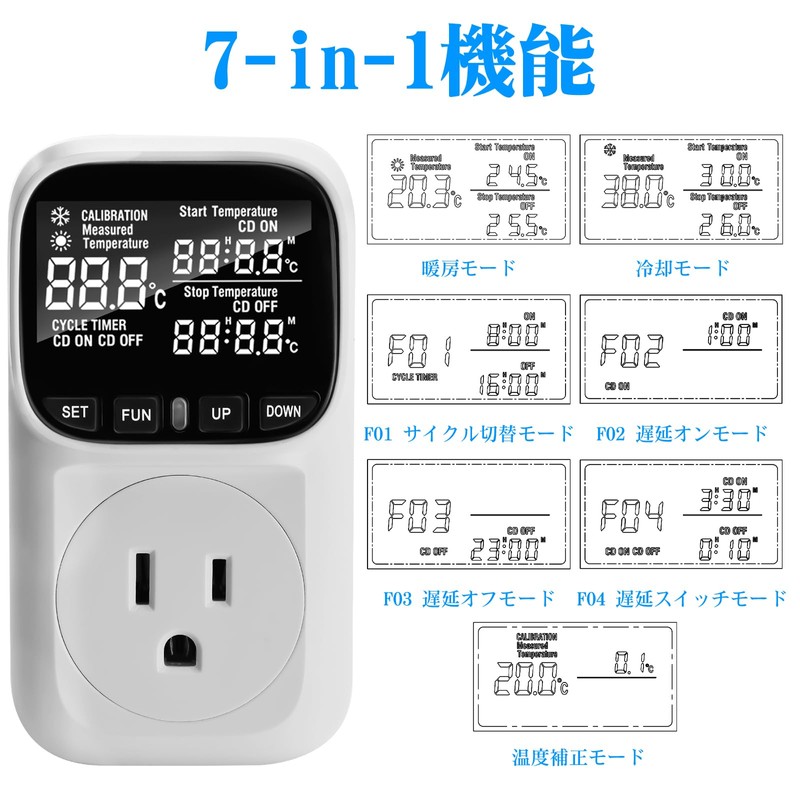 DiyStudio 1800W Thermostat Reptile Temperature Control Socket Reptile Fan Aquarium