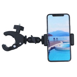 LICRUGU Phone Holder with Clamp for Golf Cart, Push Cart, Universal Phone Mount Holder for Bike, Mic Stand, Bicycle Handlebar, Wheelchair, Stroller Cell Phone Holder Clip Mount