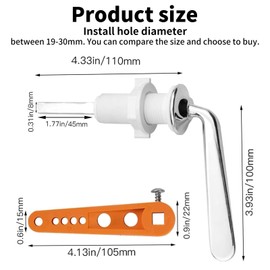 Wjelet 1Pcs Toilet Flush Handle, Toilet Flush Handle Replacement, Chrome Plated Metal Cistern Lever with Adjustable Arm, Durable