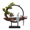 Backflow Incense Holder with LED Light and Pines, Ceramic Lady