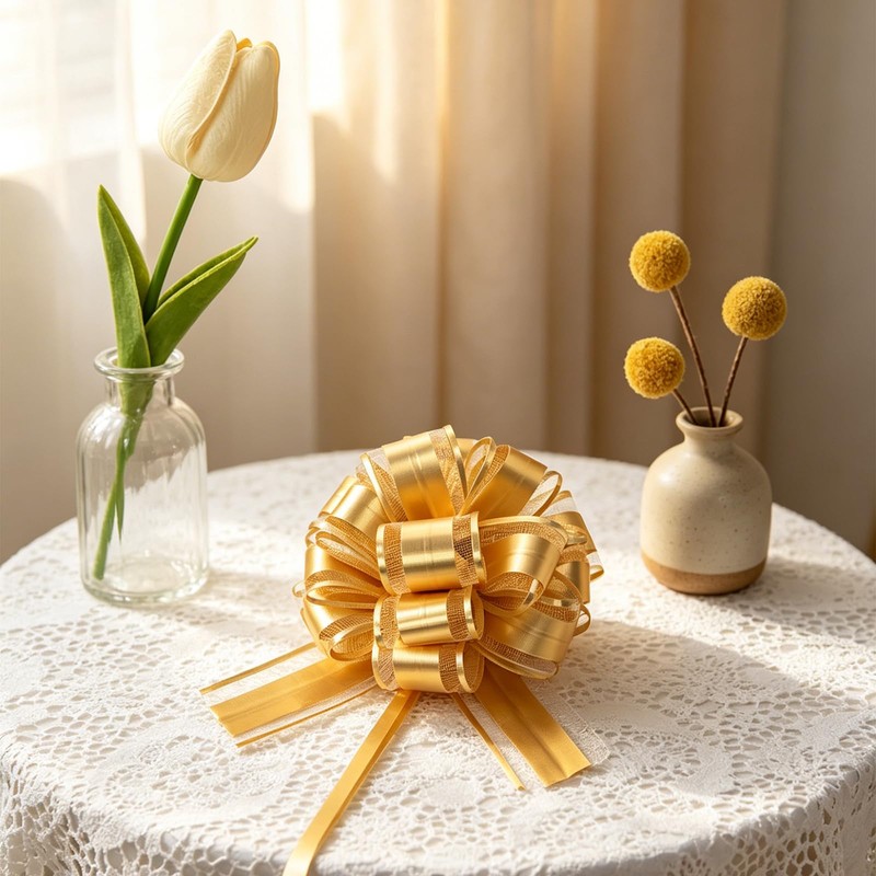 6 Pcs Large Pull Bows,Delicate Puffy Bows for Gift Wrapping,Versatile