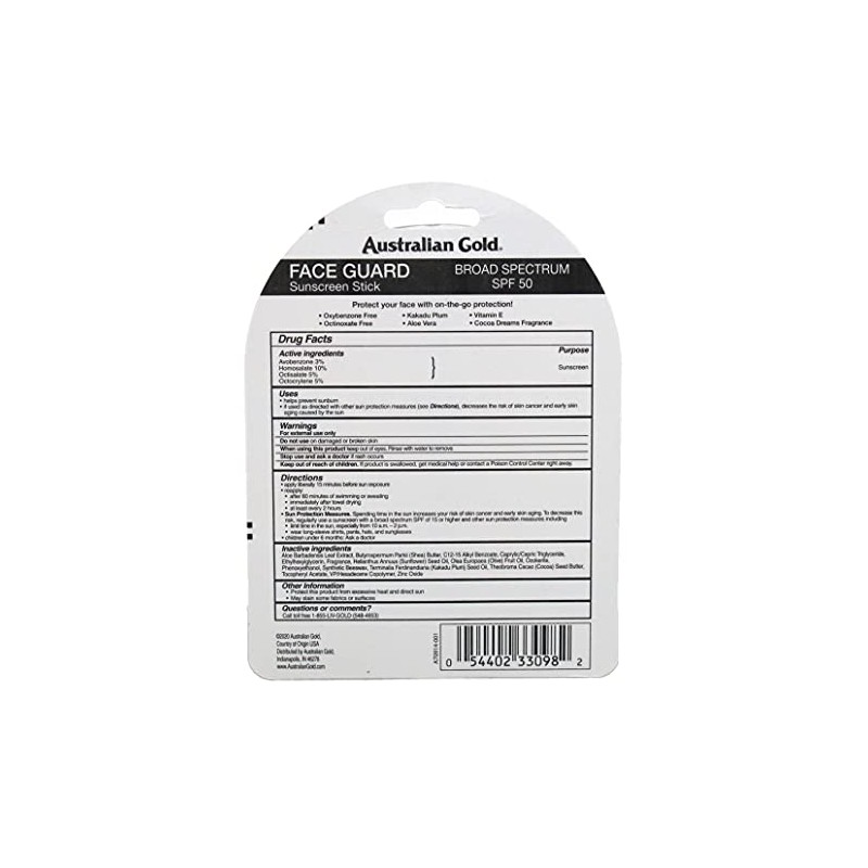 Australian Gold Spf#50 Face Guard Stick 0.6 Ounce (17ml) (3