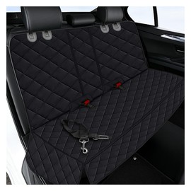 Tuxihapp Waterproof Dog Car Seat Cover, Non-Slip Scratchproof Pet Car Back Seat Protector, Washable Hammock Bench Seats Cover, Universal Auto Interior Accessories for Cars/Trucks/SUVs (Black)