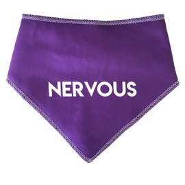 S2 NERVOUS Purple Warning Alert Dog Bandana For Dogs With Anxiety & Social Behaviour Issues (Small Dogs Shih-tzu Terriers & Cockerpoo)