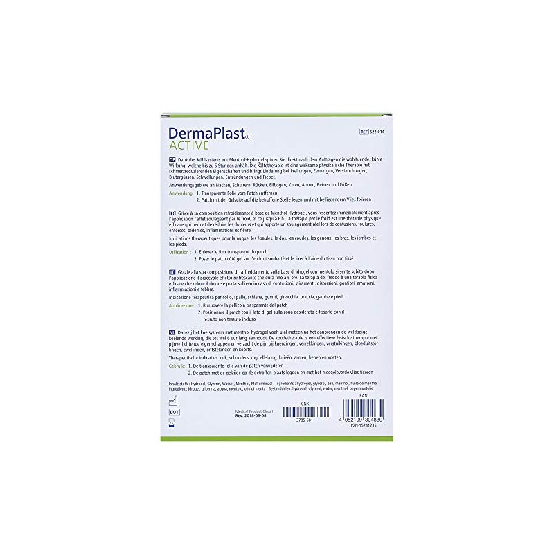 DERMAPLAST Active Cool Patch 10 x 14 cm Pack of