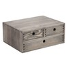 ExoLiry Rustic Stone Gray Wood Desk Storage Cabinet with Drawers