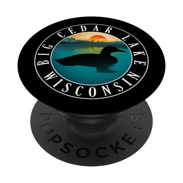 Big Cedar Lake Wisconsin Loon PopSockets Standard PopGrip