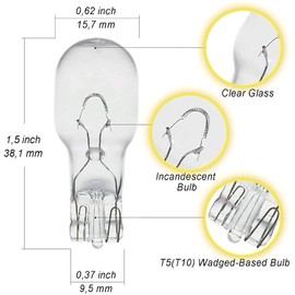 EFP Landscape Light Bulbs - Low Voltage Bulbs - 12 Volt Bulb 11W - T5 Wedge - Compatible with Malibu Lights - Garden Bulb - Deck Light Yard - 10 Pack