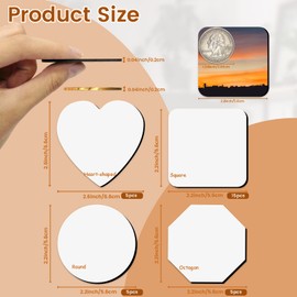 30PCS Sublimation Blanks Refrigerator Magnets, ToyaJeco 4 Styles Sublimation Blank Fridge Magnets, MDF Sublimation Magnet Blanks DIY Decorative Magnets for Kitchen Home Office Whiteboard Calendar