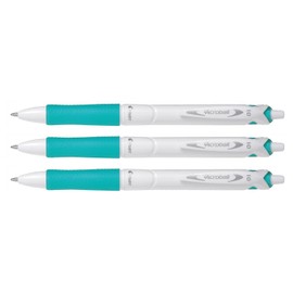 Pilot Acroball Pure White Grip Retractable Ballpoint Pens Pack of 3 Green 0.4 mm 1.0