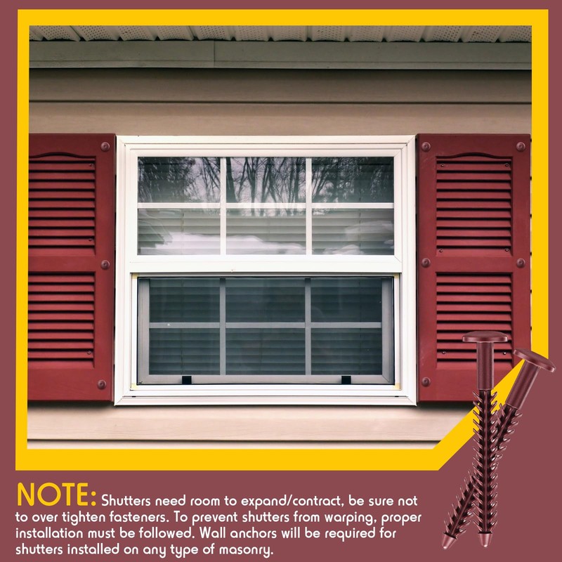 MorningRo 12 Pack Vinyl Shutter Fasteners Plastic Shutter Screws Window