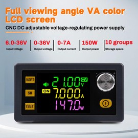 Jadeshay Voltage Regulator 12V DC 6-36V to DC 0-36V 150W 7A DC Step Down Converter Step Up Converter Adjustable Voltage Regulated Power Supply DC Step-Down Converter with LCD Display (XY-SK150)
