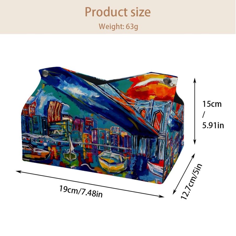 2 Pack Tissue Box Cover Holder, Buoy Painting Nautical Rectangle