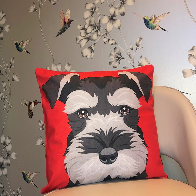 The Beach Stop Decorative Miniature Schnauzer Dog Scatter Cushion Cover