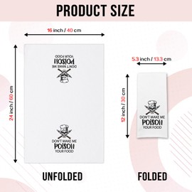 GOSJINNK Funny Kitchen Towels Don't Make Me Poison Your Food Soft Dish Towels Funny Skull Kitchen Hand Towels Gifts for Hostess Housewife Chef Novelty Birthday Gifts for Women Men Family Friend Chef