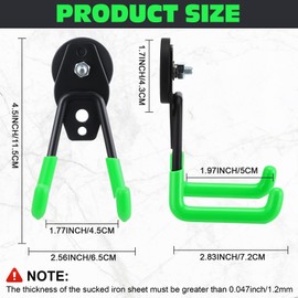 Landhoow 10 Pcs Large Magnetic Hooks Heavy Duty Garage Magnet Hooks Strong Storage Utility Magnetic Hangers with Anti Slip Rubber Coating for Indoor and Outdoor Hanging (Green)