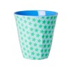 Rice Melamine Cup Two Tone Blue with stars