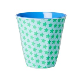 Rice Melamine Cup Two Tone Blue with stars