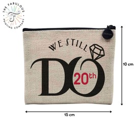 Tasche aus Leinen – We Still Do 20th Hochzeitstag Feier Geschenkidee Paar Hochzeit – Kosmetiktasche aus Leinen in Leinenoptik – Geldbörse – 15 x 10 cm, C 20, 15 x 10 cm, Kosmetiktasche