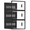 BALEINE 3 Pack Stackable Shoe Storage Boxes Fit Size 9,