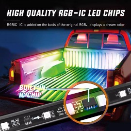 Nilight 2PCS 60 inch Truck Bed Lighting Truck Bed Light Strip RGB-IC LED Lights