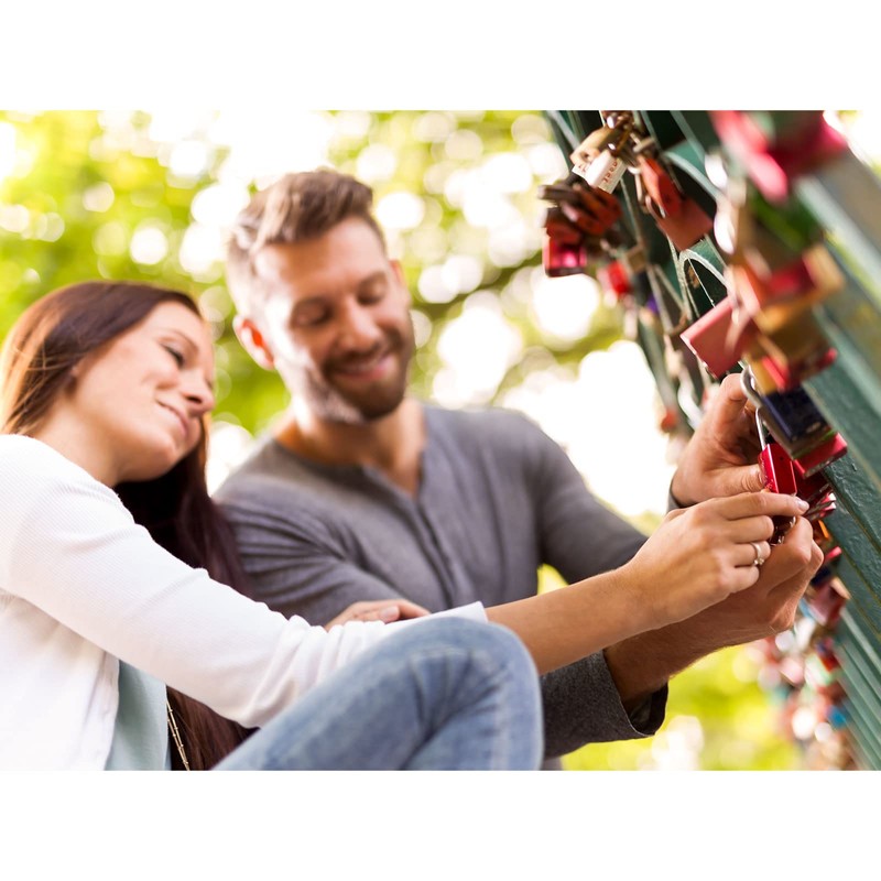 ABUS 097430 72/40 LoveLock 3 Padlock Double Hearts Slanted Red