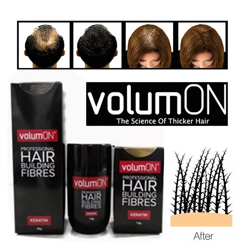 VolumON Professional Keratin Hair Building Fibres Hair Loss Concealer – 12g – Dark Brown