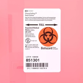 Monoject™ Always-Open in-Room Sharps Container, Transparent Red, 5 Quart, 11 X 4.75 X 10.75, Case of 20