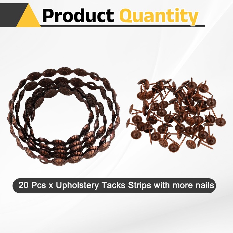 sourcing map Upholstery Nailhead Trim, 20 Meters Flower Upholstery Tacks