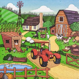 20 Napkins Animal Farm | Children | Farm | Boy | Girl | Table Decoration | Decoupage | Decoupage | Decoupage | Decoupage | Decoupage | 33