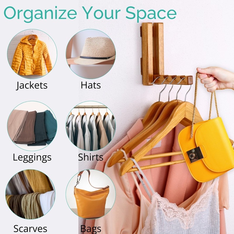 Clothes Drying Rack Wall Mounted, Foldaway Clothes Rail - Multi-Functional